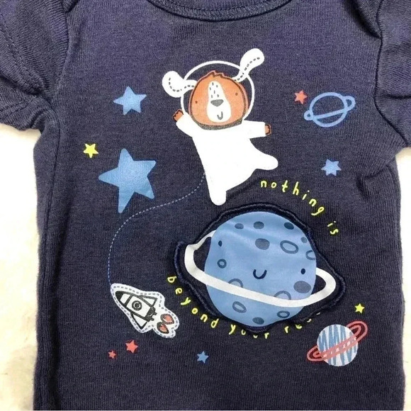 Gerber Onesie  Diaper Shirt Space Alien Blue Size Newborn - Picture 5 of 16